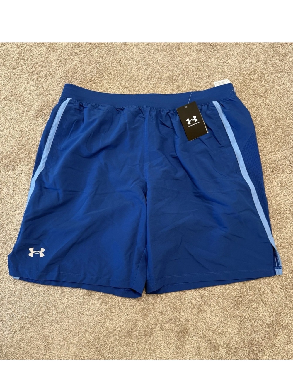 Men’s Size XLT Tall Under Armour Launch 7in Inseam Lined Running Shorts Blue